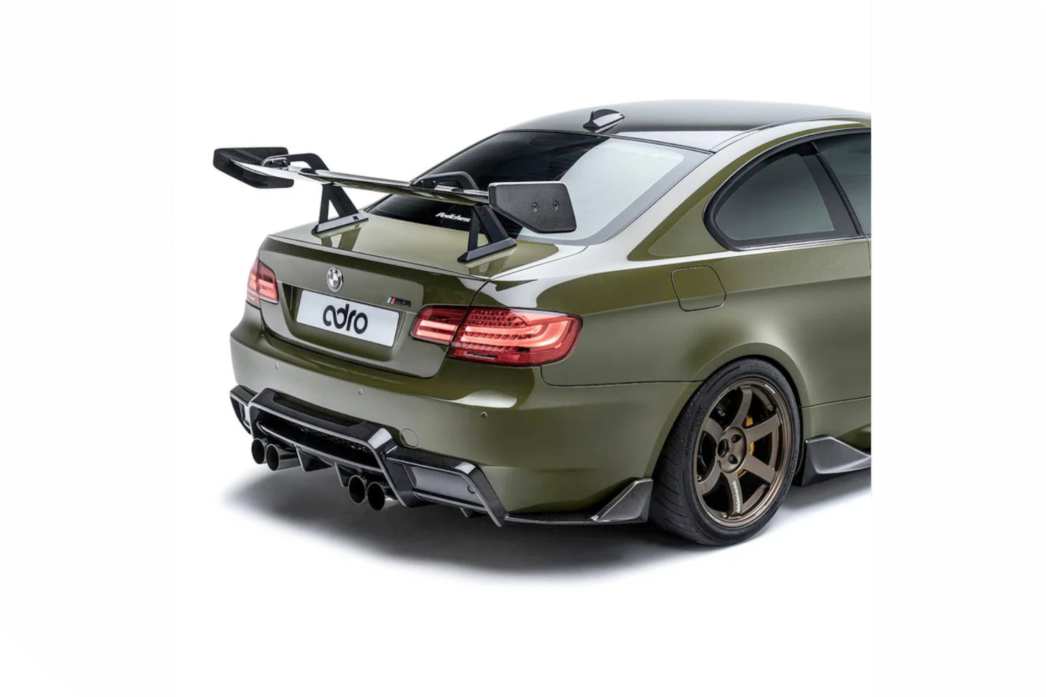 Adro Pre - Preg Carbon Fibre Swan Neck AT - R1 Rear Wing - BMW E92 M3 - Evolve Automotive